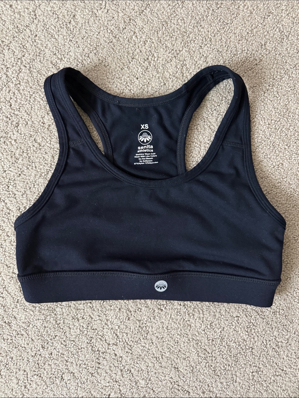 Senita Athletics Black Racerback Sports Bra - XS